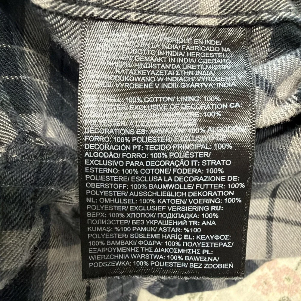 The North Face Button Up Men's LG Gray Plaid Flannel Long Sleeve Outdoor Casual